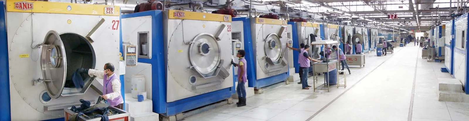 Industrial laundry and washing facility at a Bangladesh denim manufacturer
