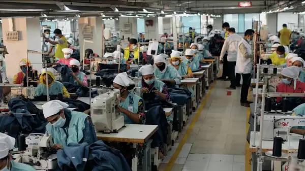 Sewing floor at a knitwear supplier in Bangladesh